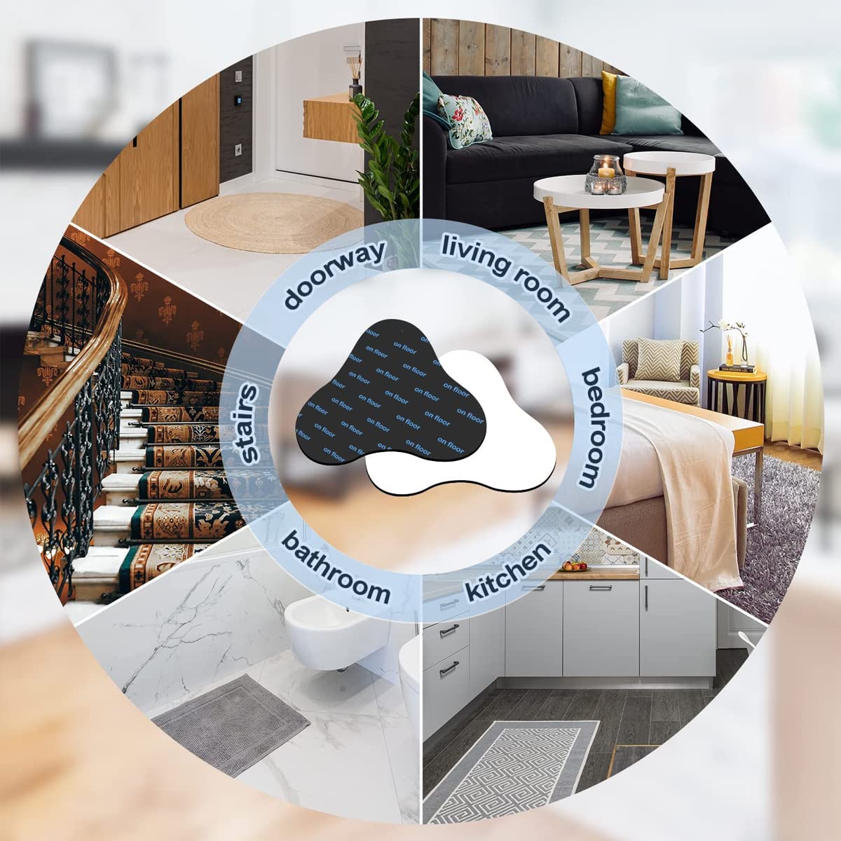 HASTHIP 10PCS Rug Corner Grippers, Double Sided Non Slip Reusable Rug Stopper, Washable Rug Tape for Hardwood Floors, Rug Gripper Stopper Rug Pad for Doormat, Carpet, Tapestry, Table Cloth HASTHIP 10PCS Rug Corner Grippers, Double Sided Non Slip Reusable Rug Stopper, Washable Rug Tape for Hardwood Floors, Rug Gripper Stopper Rug Pad for Doormat, Carpet, Tapestry, Table Cloth